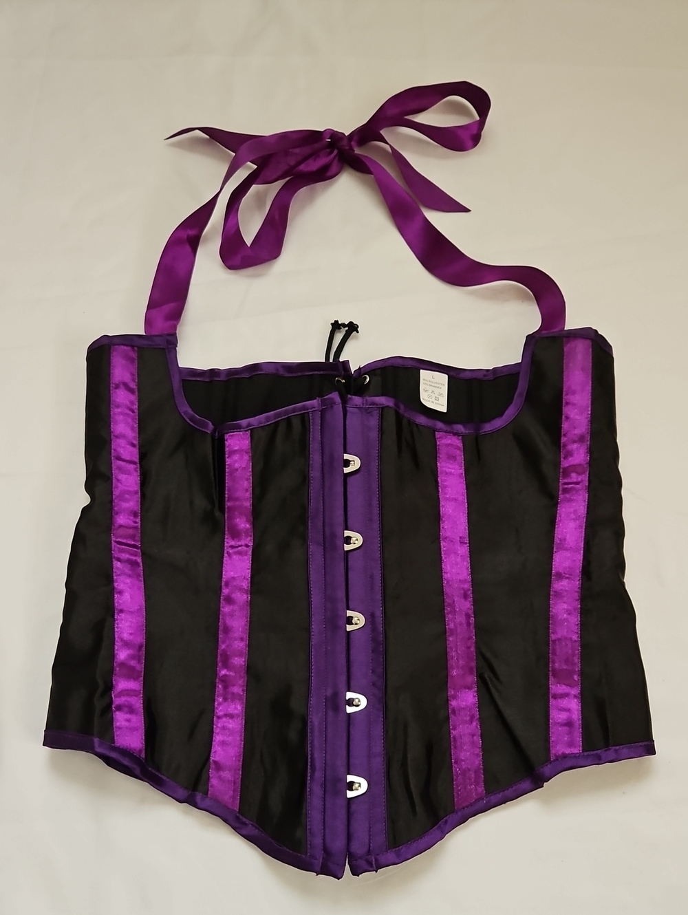 Purple and Black Satin Underbust Corset